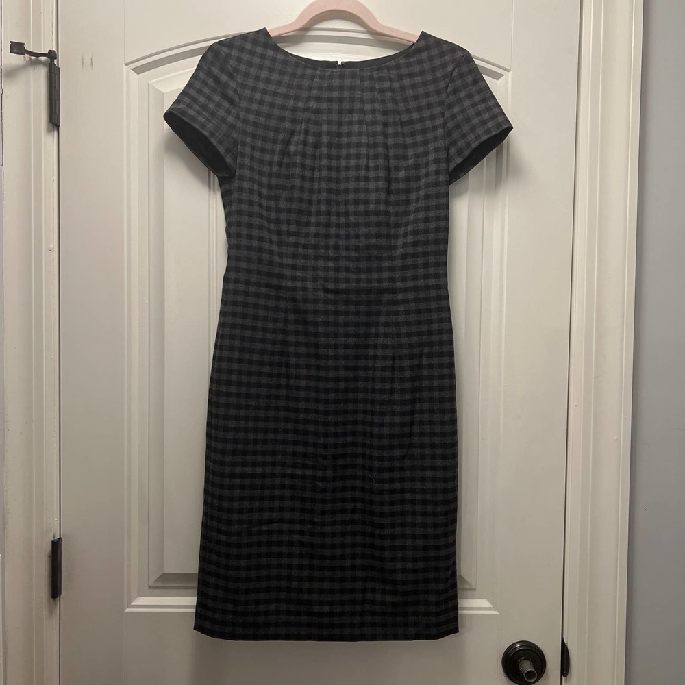 Banana Republic Women's Plaid Cap Sleeve Casual Mini‎ Sheath Dress Size 0